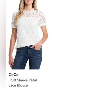 Cece Puff Sleeved Lace Blouse
